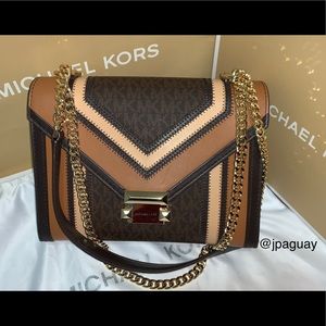 Mk Whitney Large Logo & Leather Convertible Bag